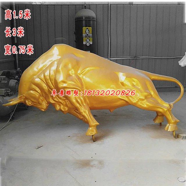 開(kāi)荒牛雕塑，玻璃鋼牛雕塑