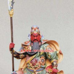 玻璃鋼紅臉關(guān)公，坐式關(guān)公雕塑