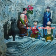 玻璃鋼八仙過(guò)海雕塑，玻璃鋼神仙雕塑