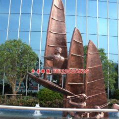 帆船銅雕，廣場(chǎng)帆船景觀銅雕