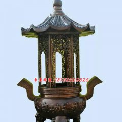 功德塔爐銅雕，寺廟香爐銅雕