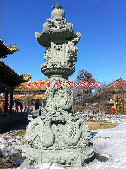 大理石燈雕塑，寺廟石雕燈 (4)