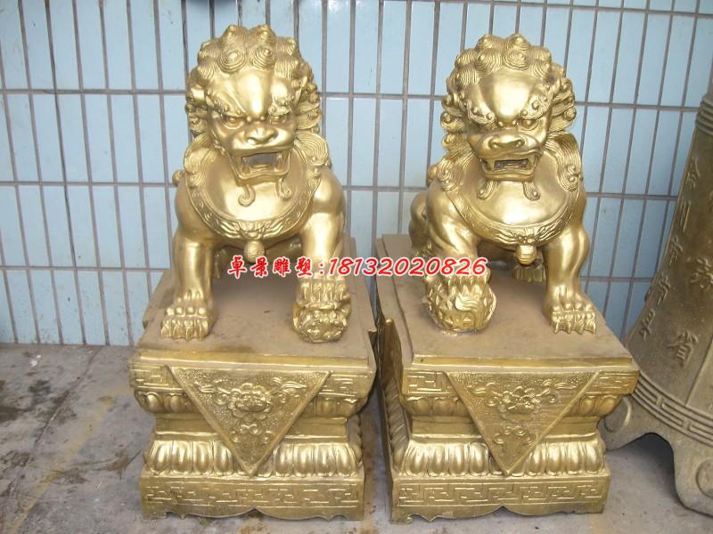 北京獅子銅雕，踩球獅子雕塑