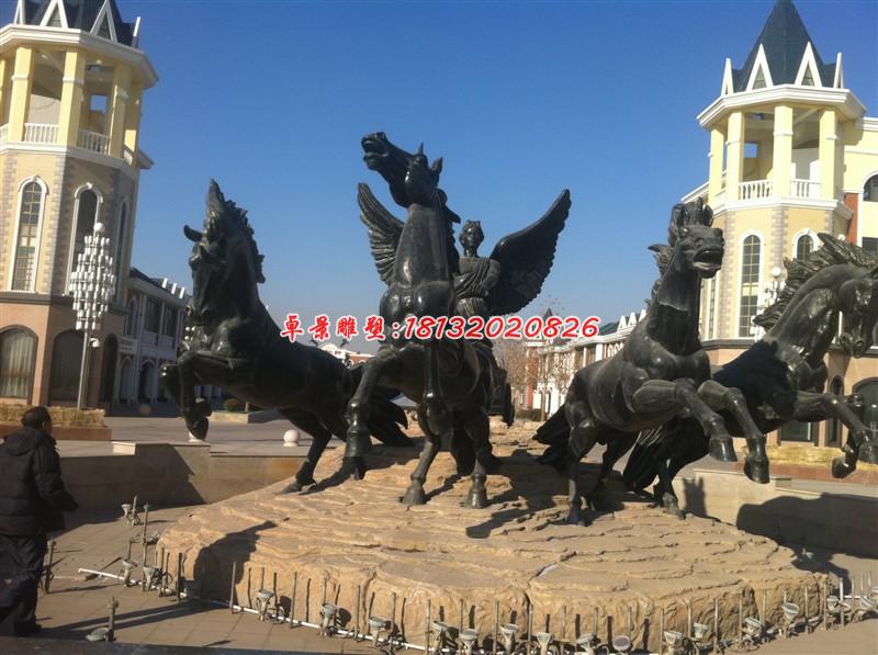 阿波羅戰(zhàn)車雕塑，小區(qū)景觀銅雕 (2)