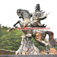 關(guān)公騎馬雕塑，廣場景觀銅雕