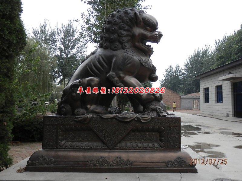 銅雕北京獅,看門獅子雕塑 (3)