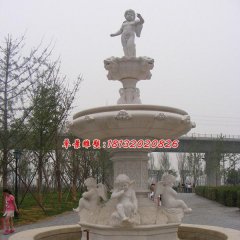 西方小孩石噴泉，歐式噴泉石雕