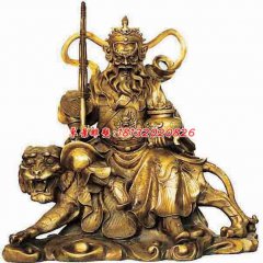 騎虎財(cái)神銅雕，武財(cái)神雕塑