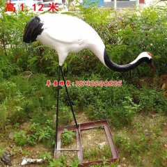 仿真動(dòng)物雕塑，玻璃鋼丹頂鶴雕塑