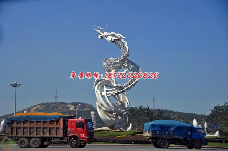 不銹鋼龍雕塑，飛龍雕塑，廣場不銹鋼雕塑