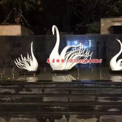 不銹鋼天鵝，抽象天鵝不銹鋼雕塑