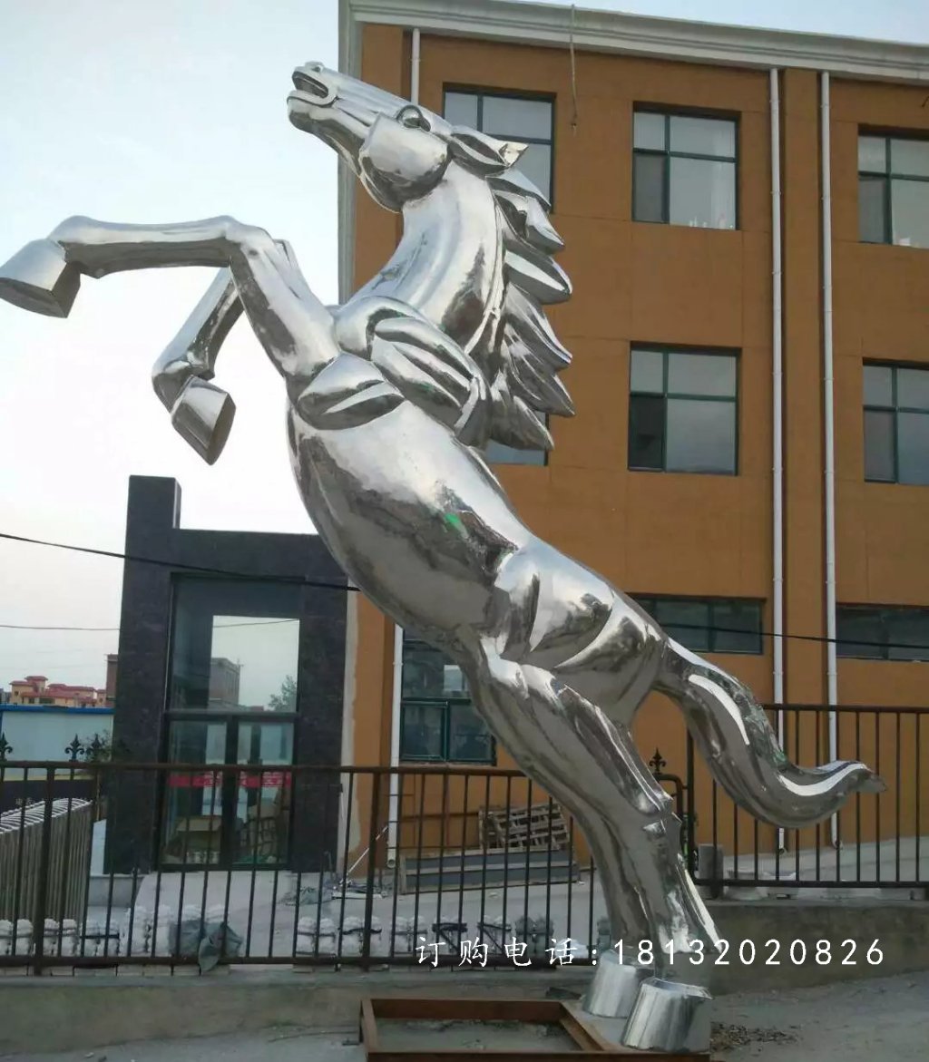 不銹鋼馬雕塑，奔馬不銹鋼雕塑 (4)