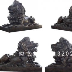 西洋獅銅雕，紫銅西洋獅雕塑