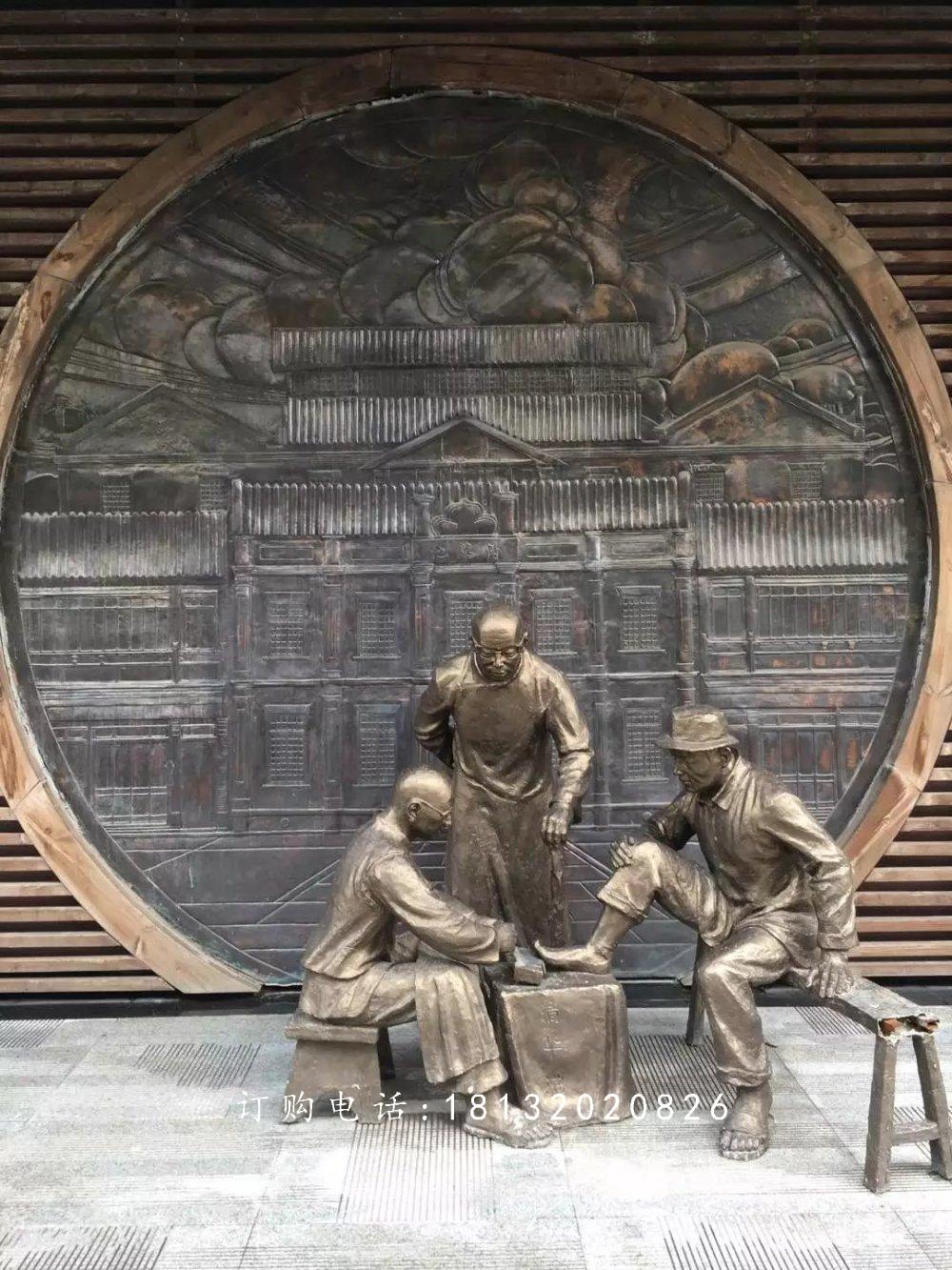 修腳銅雕，廣場(chǎng)景觀銅雕，小品銅雕