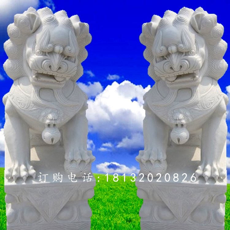 漢白玉獅子雕塑，石獅子石雕