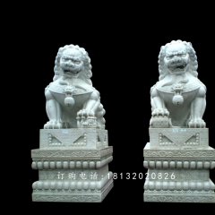 漢白玉石雕，石雕獅子雕塑