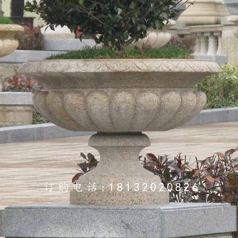 石頭花盆，石雕花盆，大理石花盆 (2)
