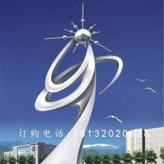 不銹鋼升騰雕塑，不銹鋼企業(yè)抽象雕塑