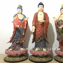 玻璃鋼東方三圣，彩繪玻璃鋼雕塑
