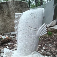 大理石鯉魚雕塑，魚石雕