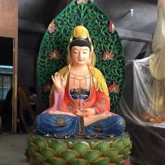 彩繪觀音菩薩雕塑，玻璃鋼觀音雕塑