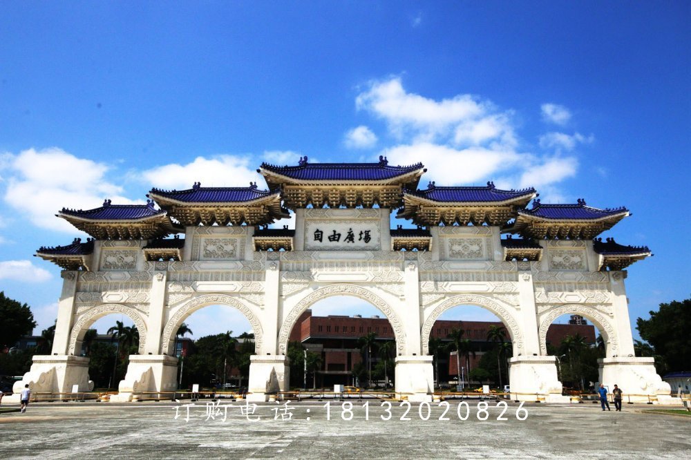 石雕牌坊，五門牌坊，廣場牌坊雕塑 (2)