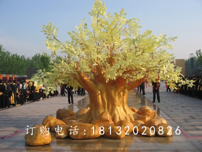 玻璃鋼樹木雕塑，仿真樹木雕塑