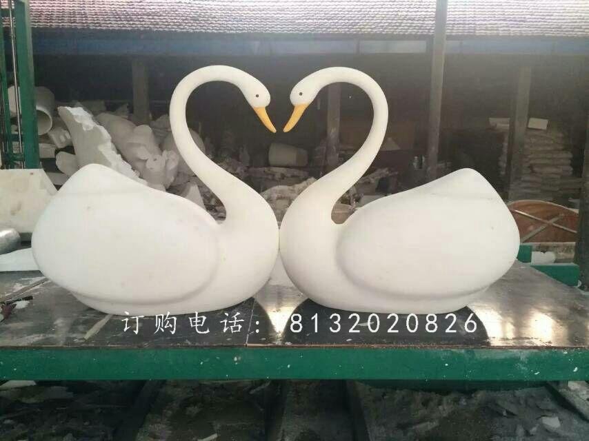 玻璃鋼白天鵝，玻璃鋼動物雕塑