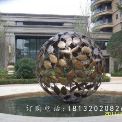銅雕球，鏤空球，小區(qū)景觀雕塑