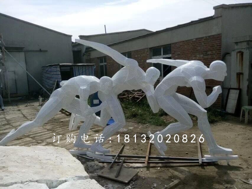 玻璃鋼滑冰雕塑，仿真滑冰雕塑