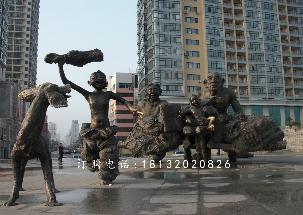 廣場(chǎng)歡樂(lè)雕塑，歡快銅雕，廣場(chǎng)雕塑