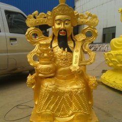 財神銅雕，鎏金財神銅雕