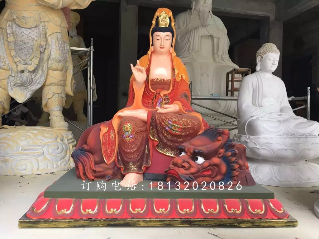玻璃鋼觀音菩薩雕塑，彩繪佛像雕塑