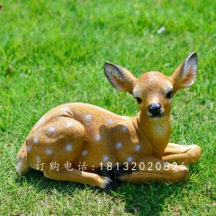 玻璃鋼小鹿，玻璃鋼仿真動物雕塑