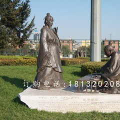 孔子學(xué)琴銅雕，公園人物銅雕