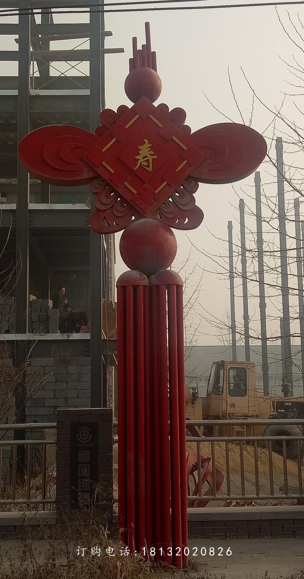 不銹鋼中國結(jié)雕塑，公園景觀不銹鋼雕塑 (1)
