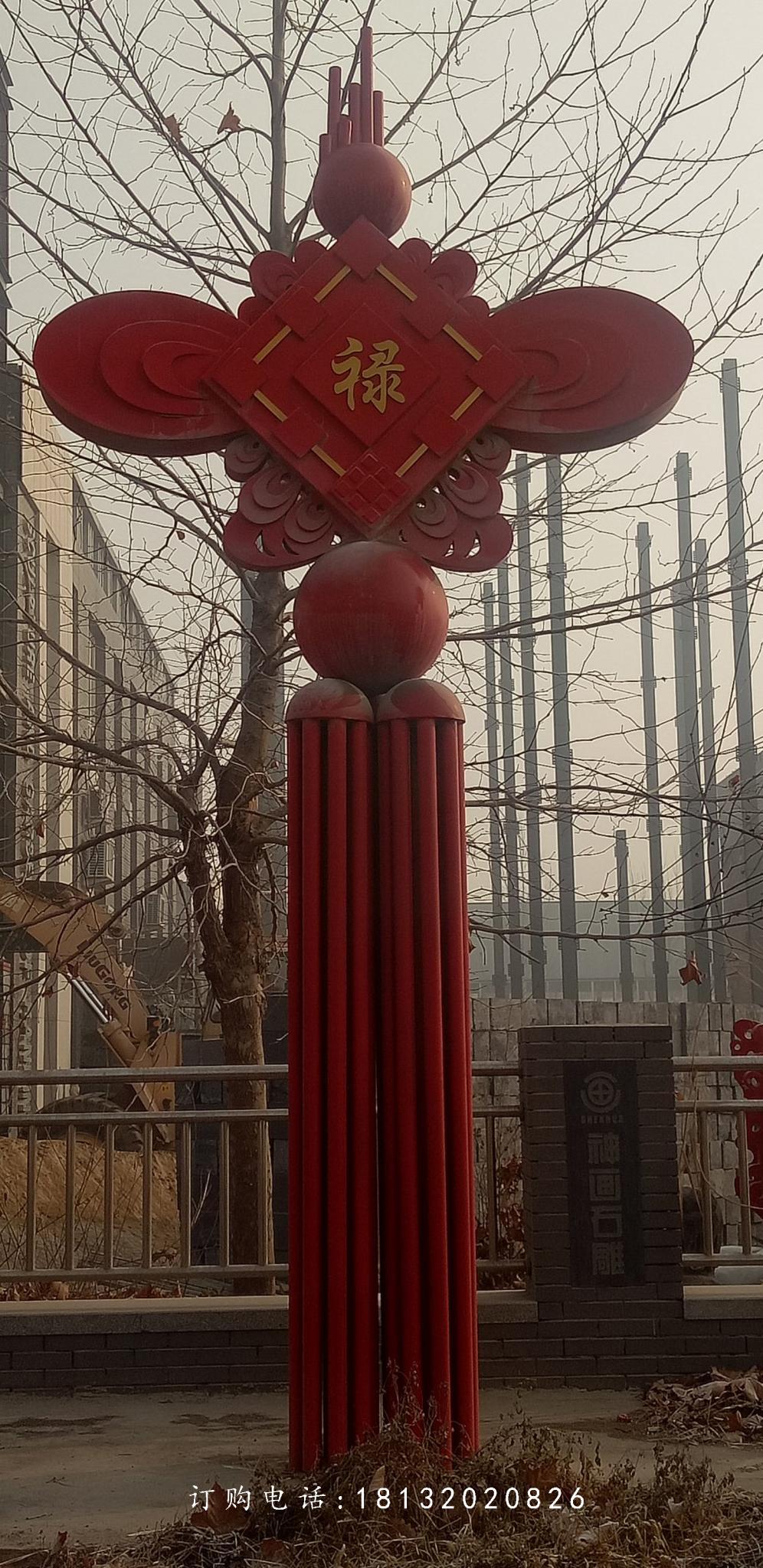 不銹鋼中國結(jié)雕塑，公園景觀不銹鋼雕塑 (2)