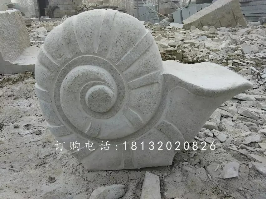 大理石蝸牛動物雕塑,蝸牛石雕 (1)