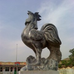仿古公雞石雕，公園動物石雕