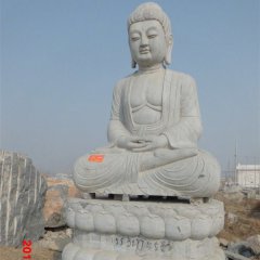 大理石如來佛雕塑，坐式佛像石雕