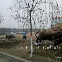玻璃鋼拓荒牛雕塑，玻璃鋼動物雕塑