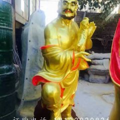 十八羅漢雕塑，玻璃鋼貼金羅漢