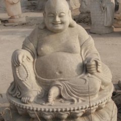 彌勒佛石雕，大理石笑面佛