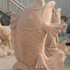 石雕魚，噴泉魚，公園石雕魚