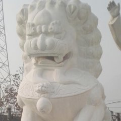 漢白玉獅子雕塑，漢白玉北京獅子