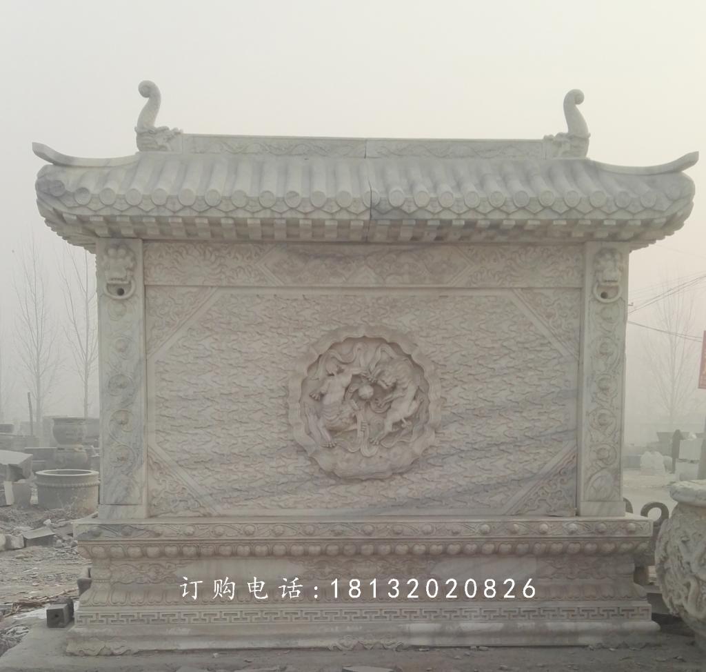 影壁石雕，大理石照壁雕塑 (2)