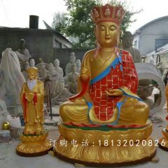 地藏王菩薩銅雕，彩繪佛像銅雕