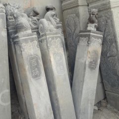 青石拴馬柱雕塑，仿古拴馬柱