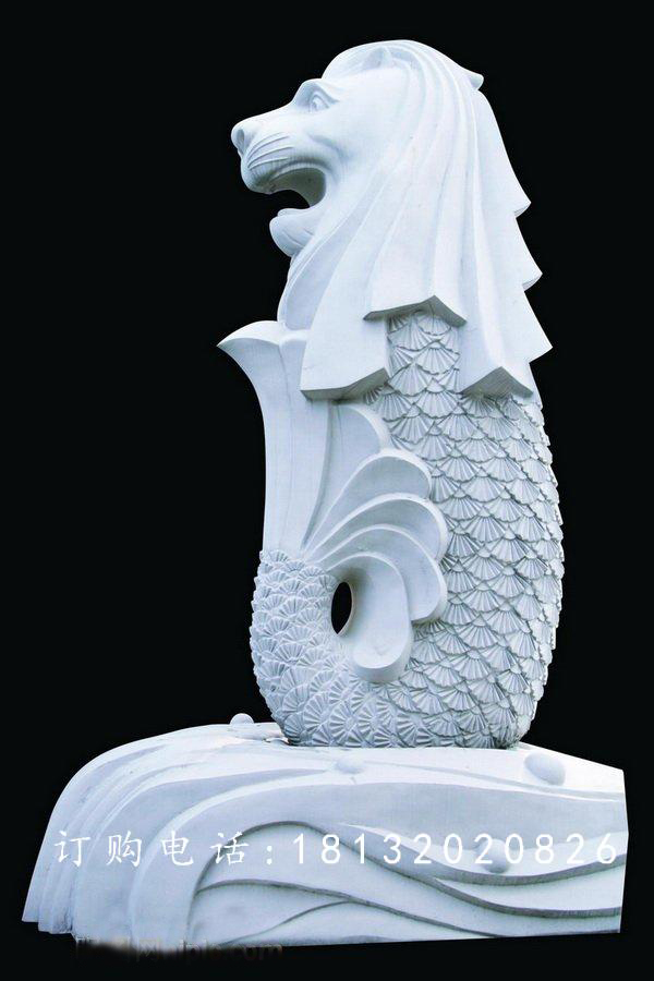 魚(yú)尾獅石雕,公園景觀石雕