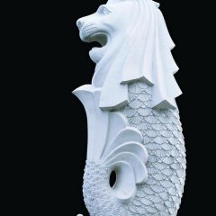 魚尾獅石雕，公園景觀石雕